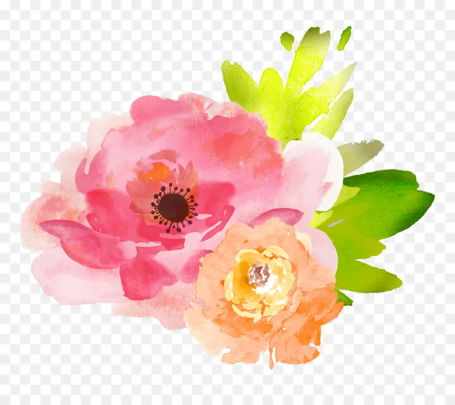 Acuarela De Flores，Pintura A La Acuarela PNG