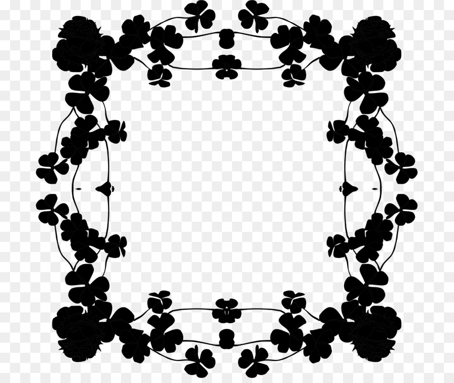 Marco Floral Negro，Borde PNG