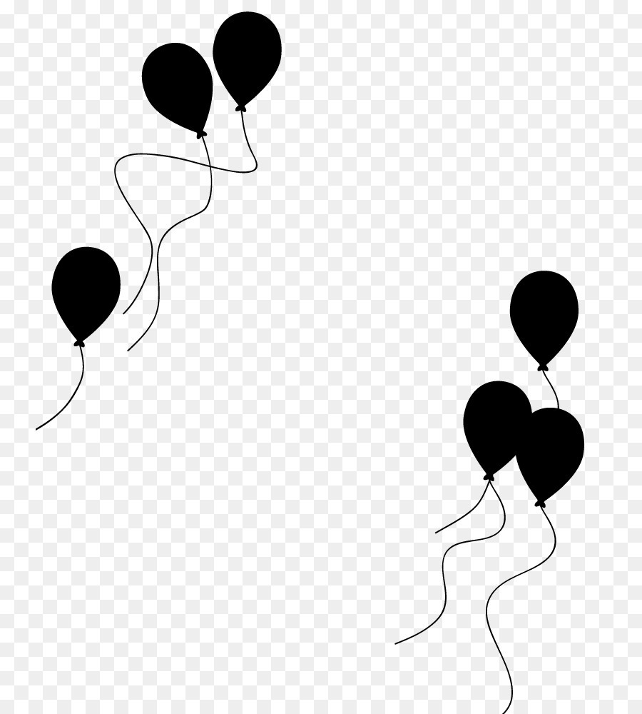 Globos De Corazon，Negro PNG