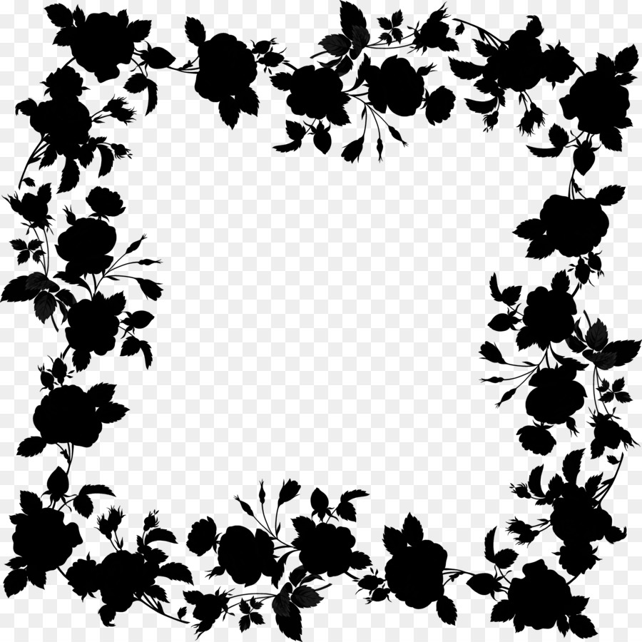 Marco Floral Negro，Borde PNG