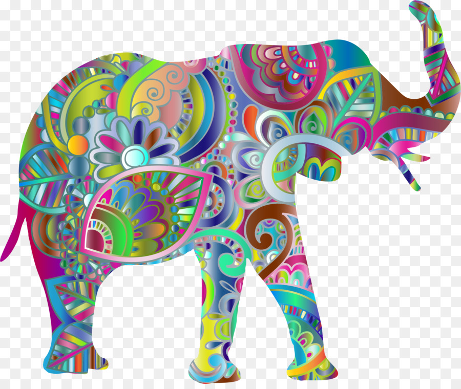 Elefante Colorido，Artístico PNG