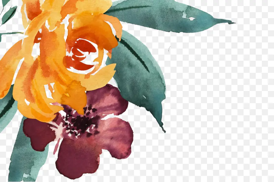 Acuarela De Flores，Pintura A La Acuarela PNG