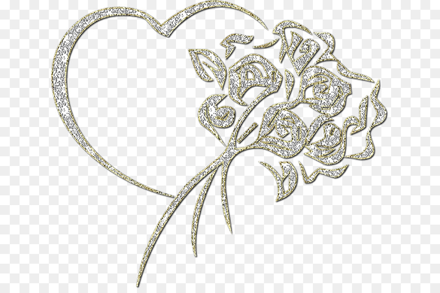 Corazón Brillante Y Rosas，Rosas PNG