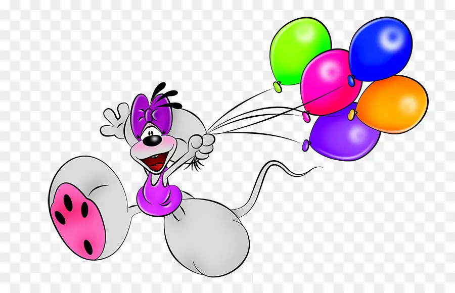 Ratón Con Globos，Animal PNG