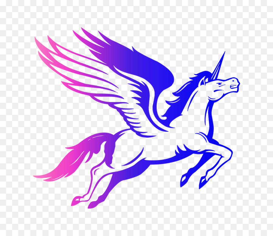 Unicornio Alado Negro，Criatura Mítica PNG