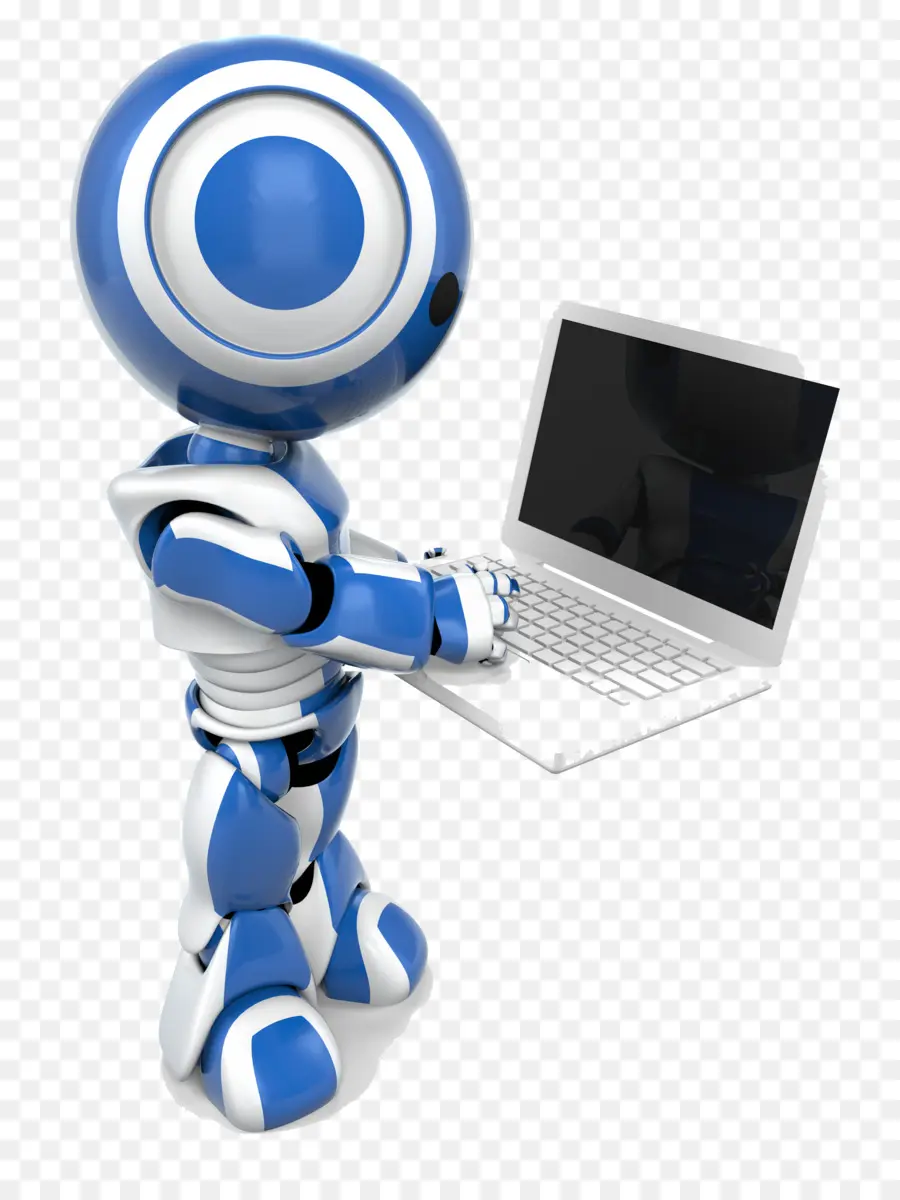 Robot Con Computadora Portátil，Computadora PNG