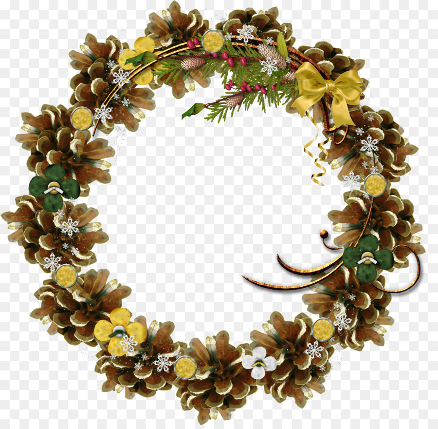 Corona De Navidad，Piñas PNG