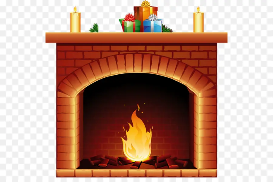 Santa Claus，Chimenea PNG