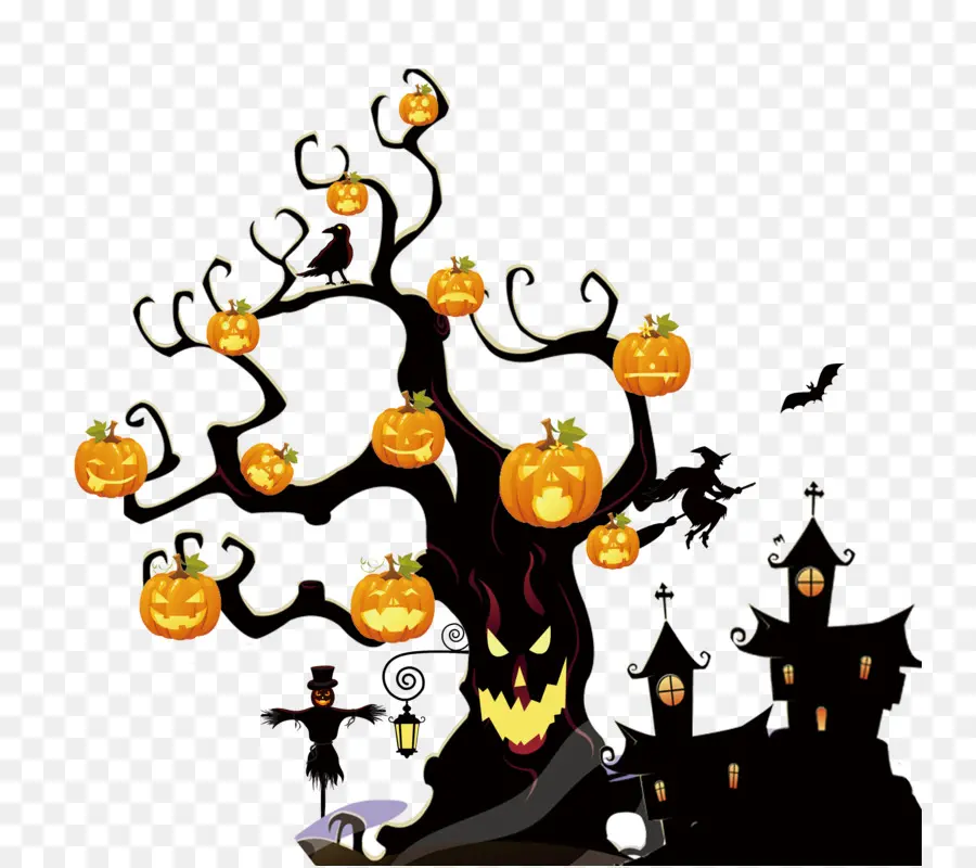 Halloween，árbol De Halloween PNG