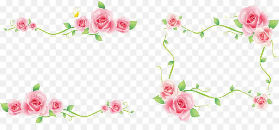 Bordes De Rosas，Decoración PNG