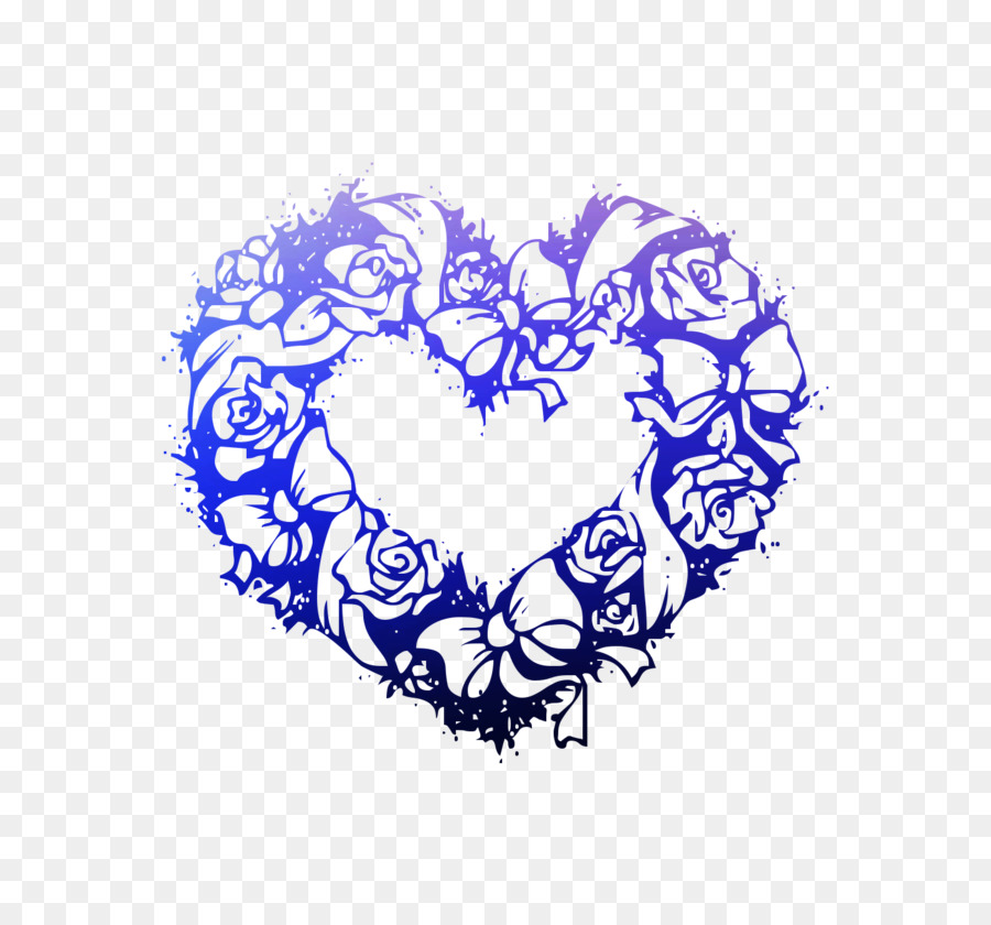 Grabado，Corazón De Flores PNG