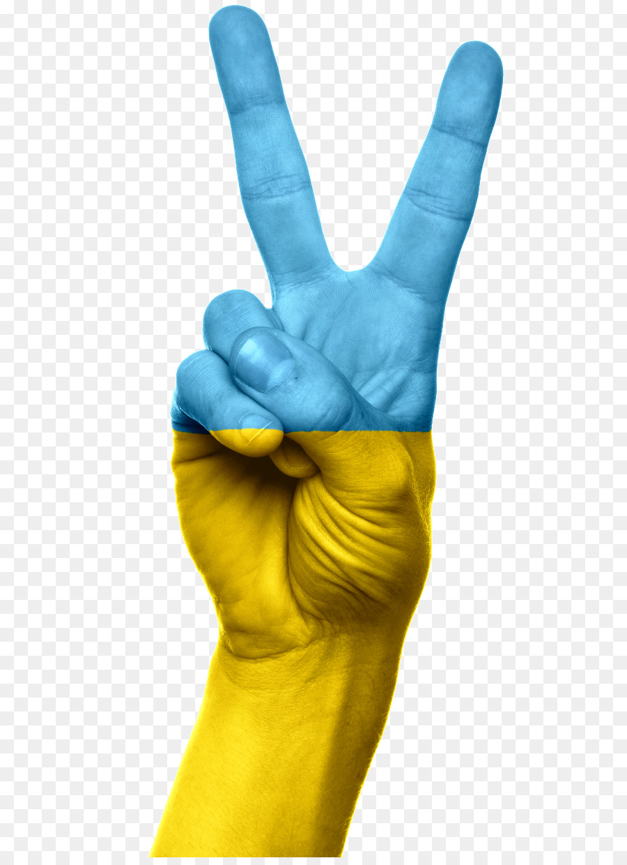 Gesto De La Mano De Paz，Azul PNG