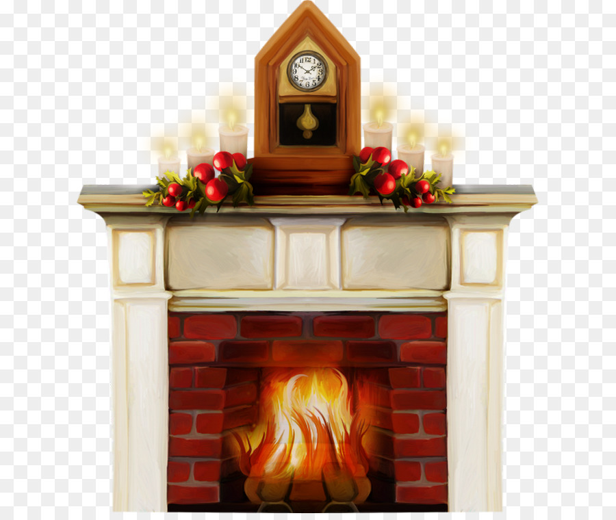 Santa Claus，Chimenea PNG