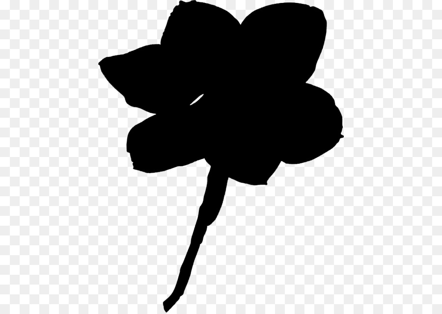 Silueta De Flor，Negro PNG