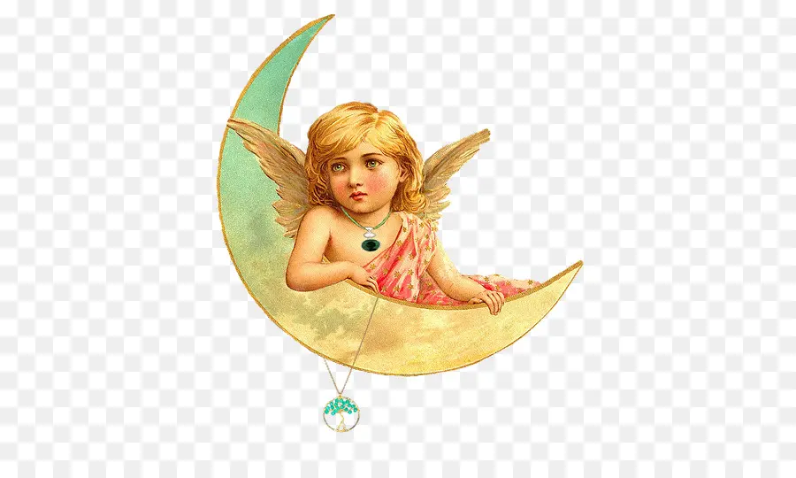 ángel En La Luna，Niño PNG