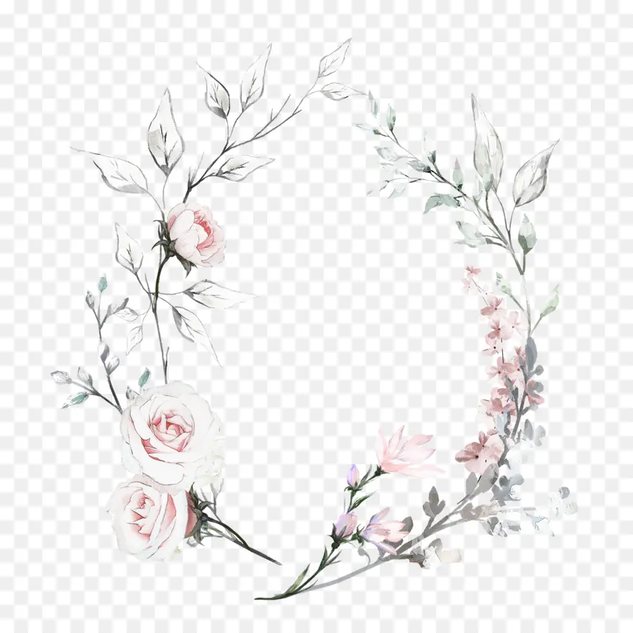 Invitación De La Boda，Acuarela De Flores PNG