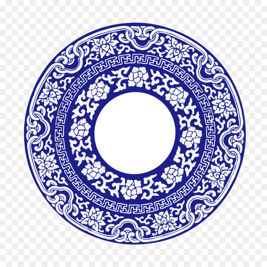 Azul Y Blanco De Cerámica，Circulo PNG