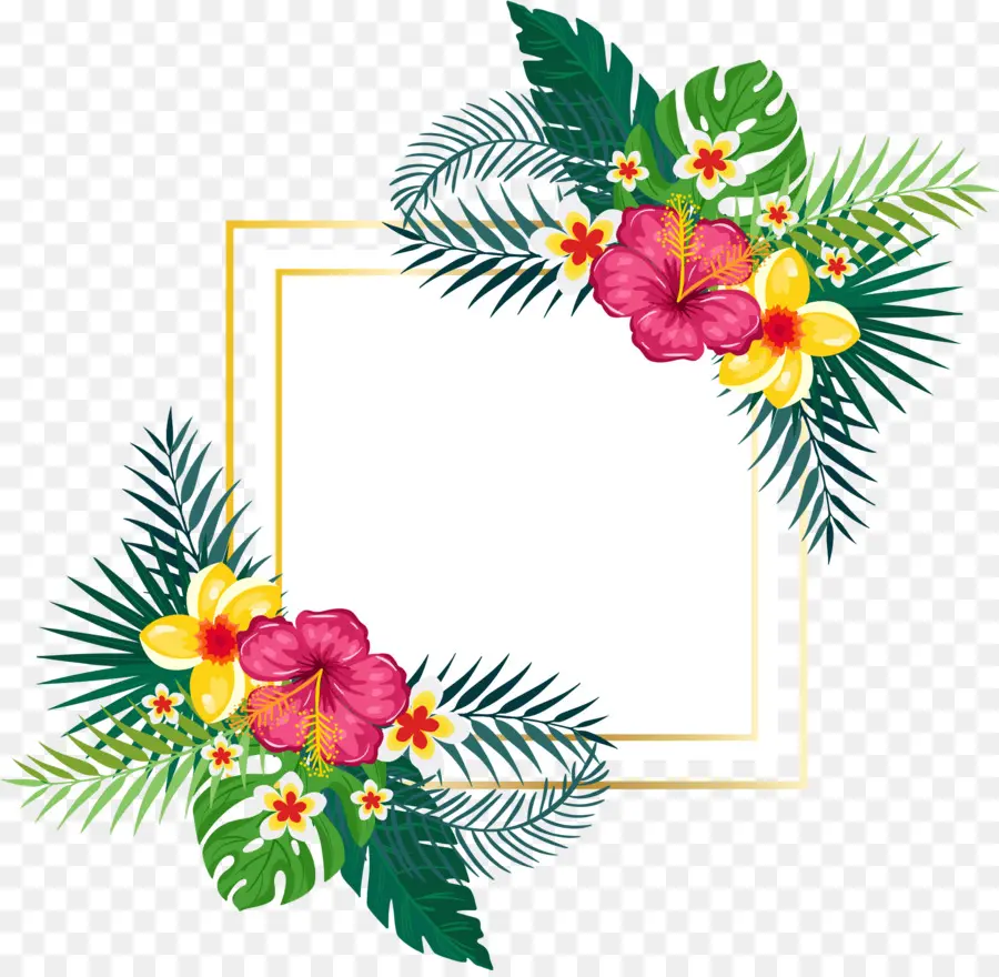 Marco Floral，Flores PNG