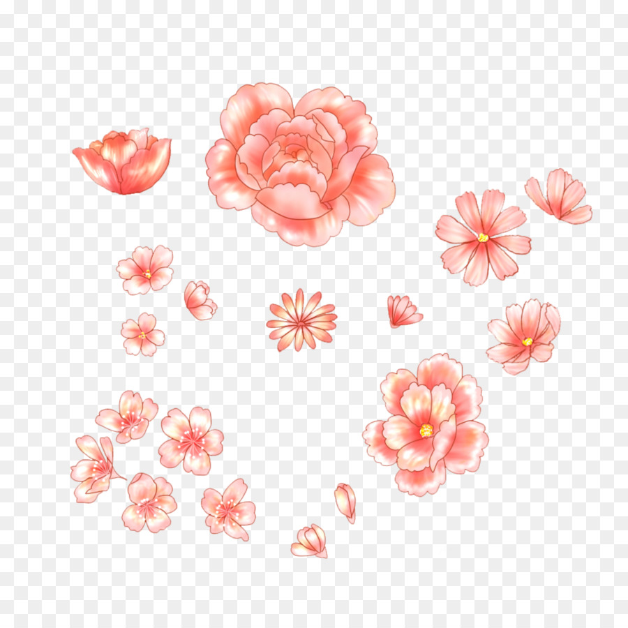 Flores Rosadas，Pétalos PNG