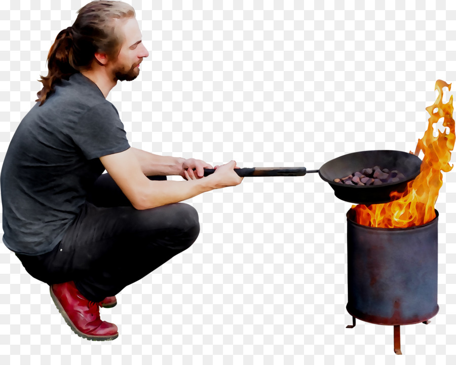 Hombre Cocinando，Fuego PNG