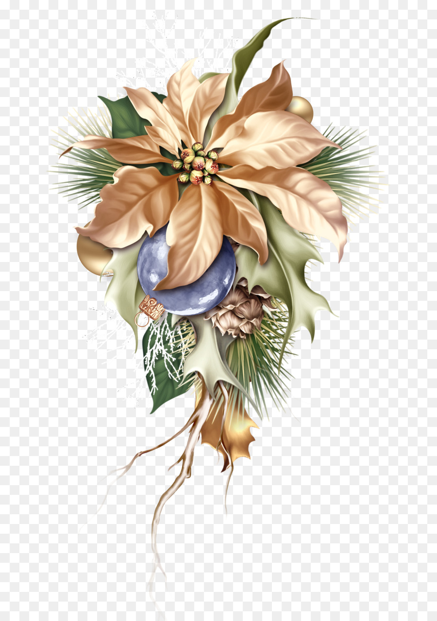 Diseño Floral，Christmas Day PNG