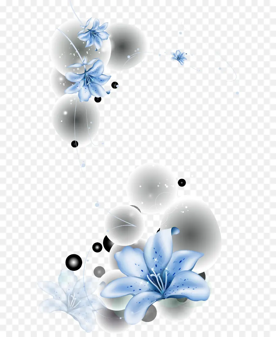 Flores Azules，Decorativo PNG