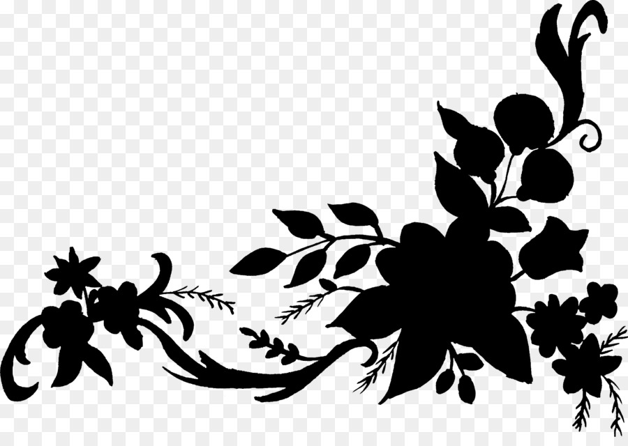 Diseño Floral Negro，Flor PNG