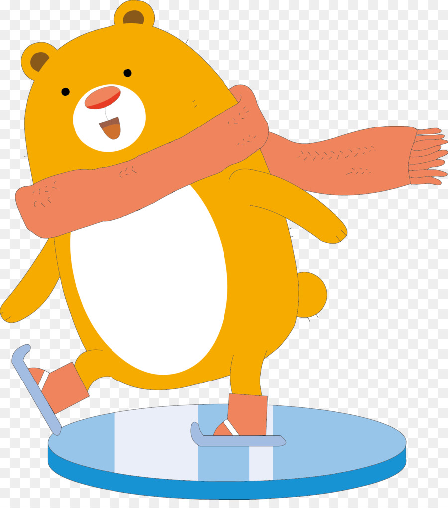 Oso En Patines De Hielo，Bufanda PNG