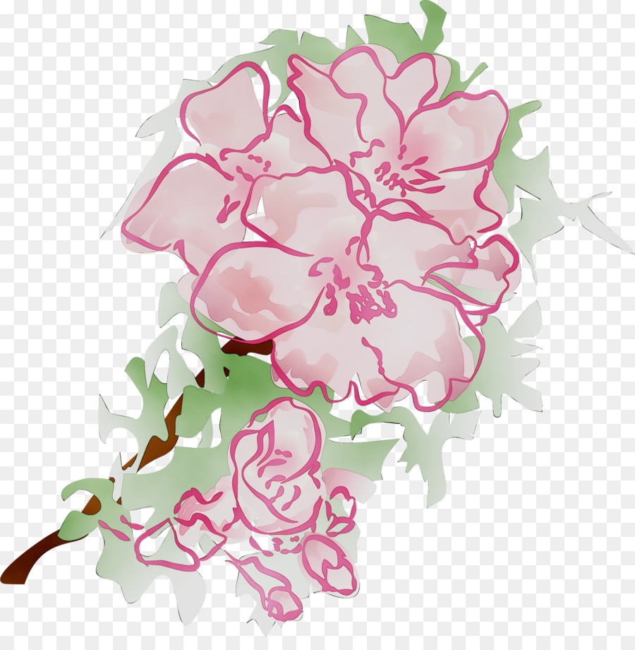 Flores De Color Rosa，Pintura A La Acuarela PNG
