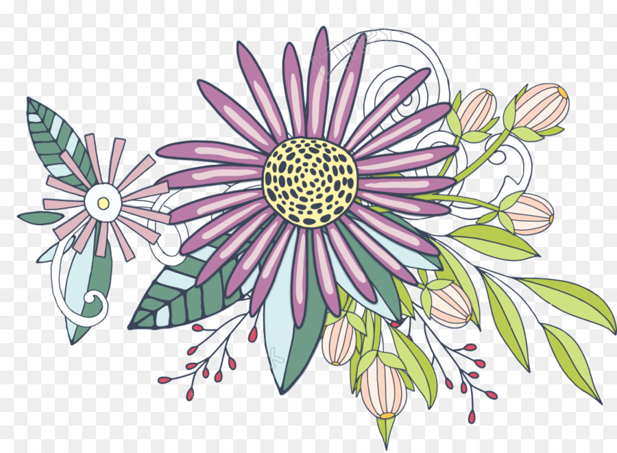 Crisantemo，Diseño Floral PNG