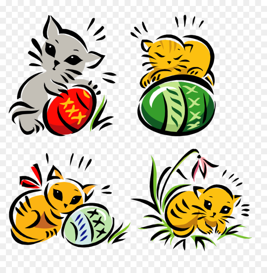 Gato，Huevo De Pascua PNG