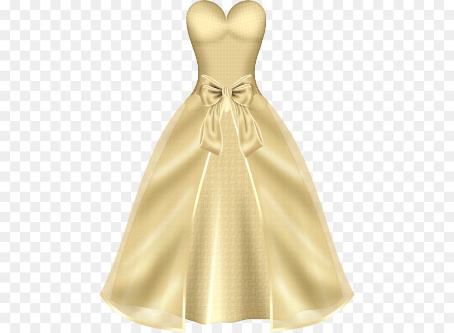 Vestido Dorado，Moda PNG