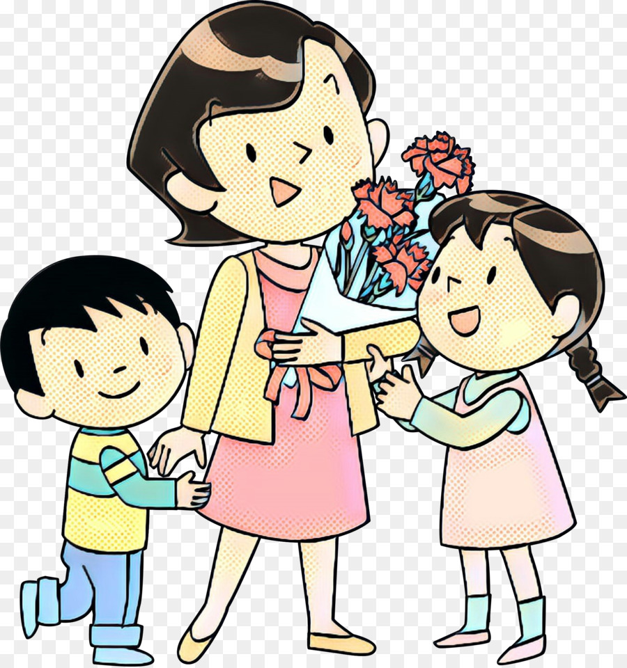 Madre Con Hijos，Flores PNG