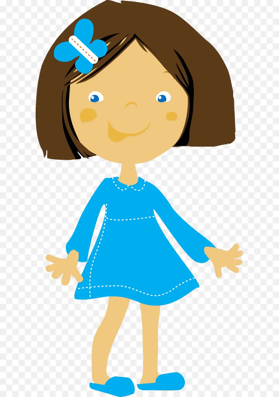 Chica Con Vestido Azul，Niño PNG