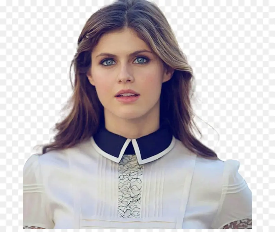 Mujer Vestida De Blanco，Ojos Azules PNG