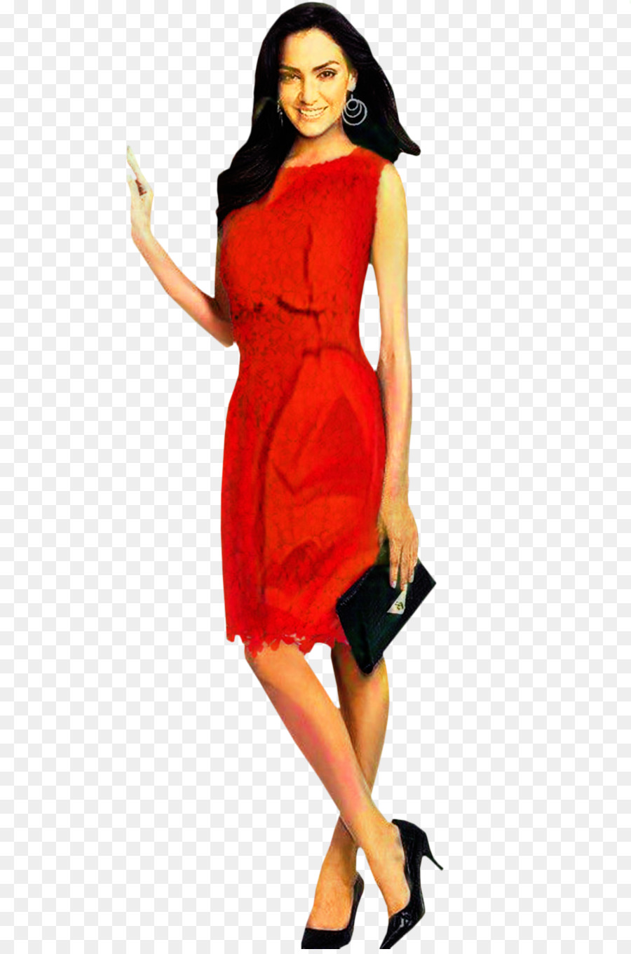 Vestido Rojo，Mujer PNG