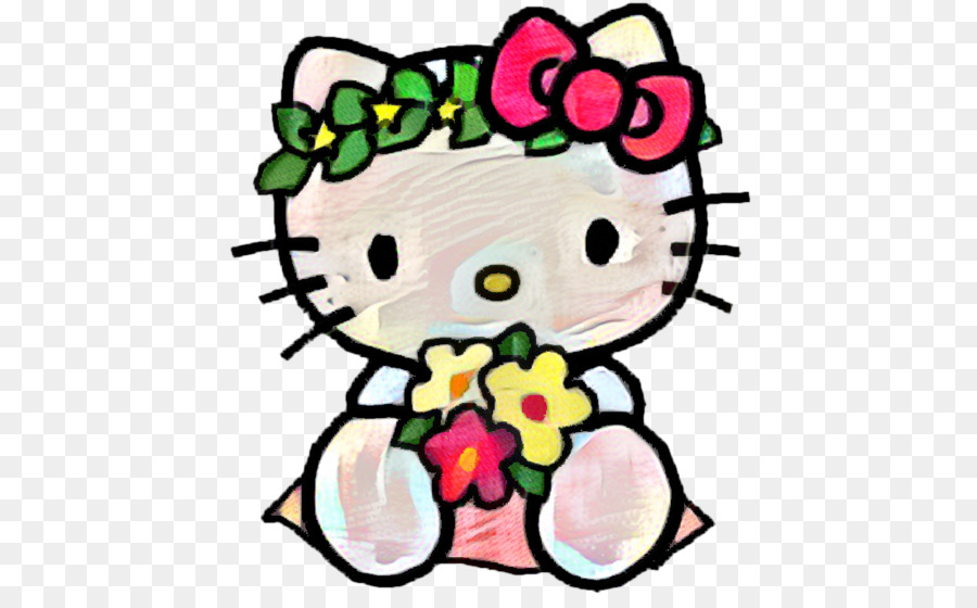 Hola Kitty Con Flores，Flores PNG