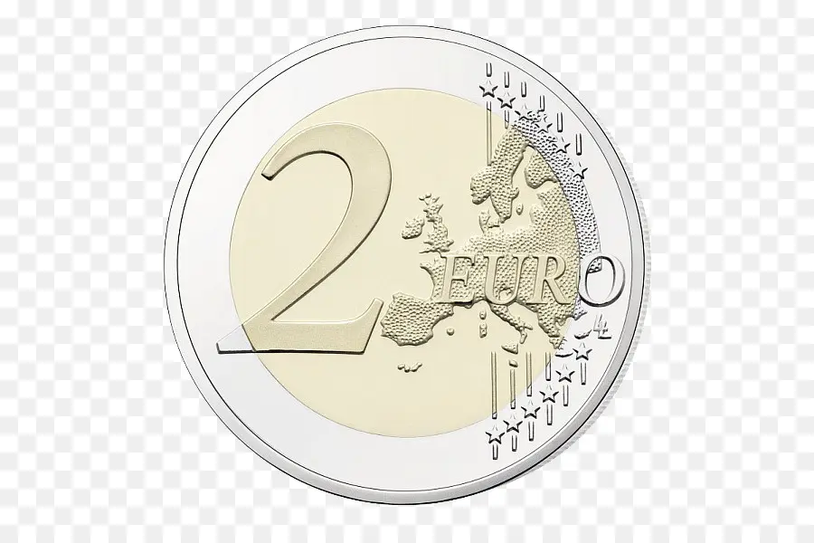 2 Monedas De Euro，Moneda PNG