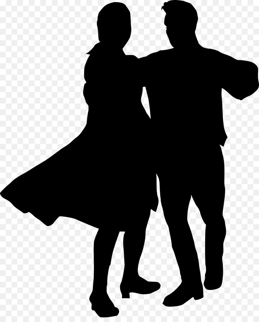 Silueta De Pareja Bailando，Bailar PNG