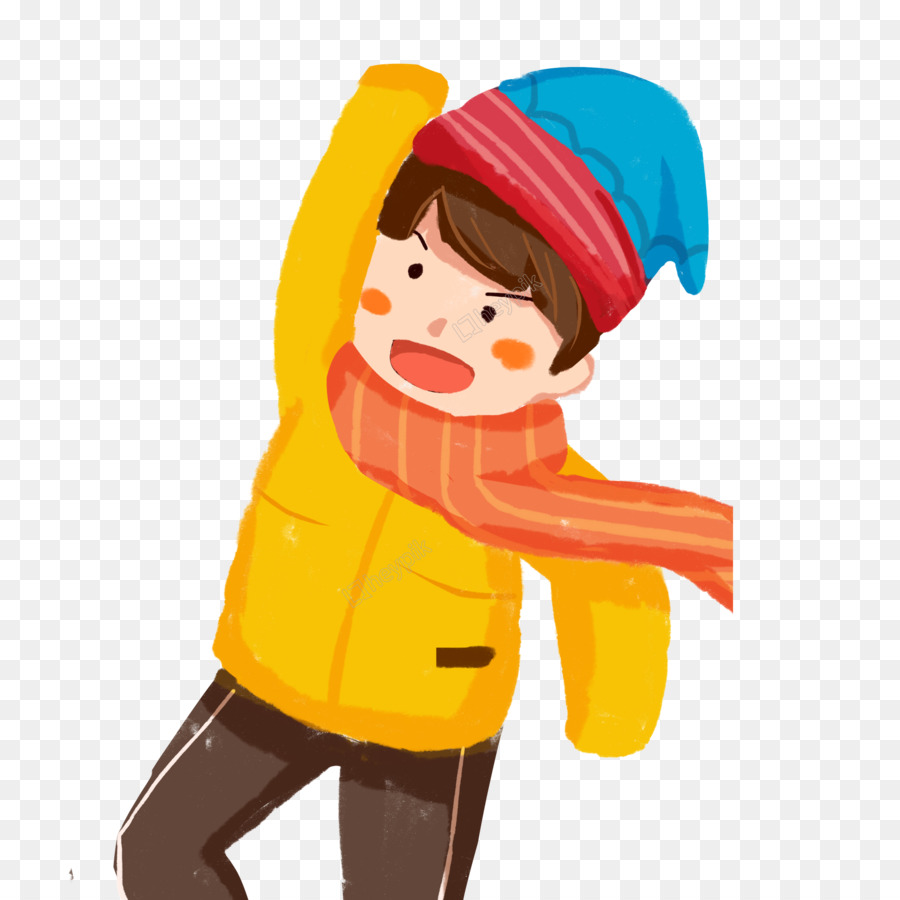 Niño Con Ropa De Invierno，Bufanda PNG