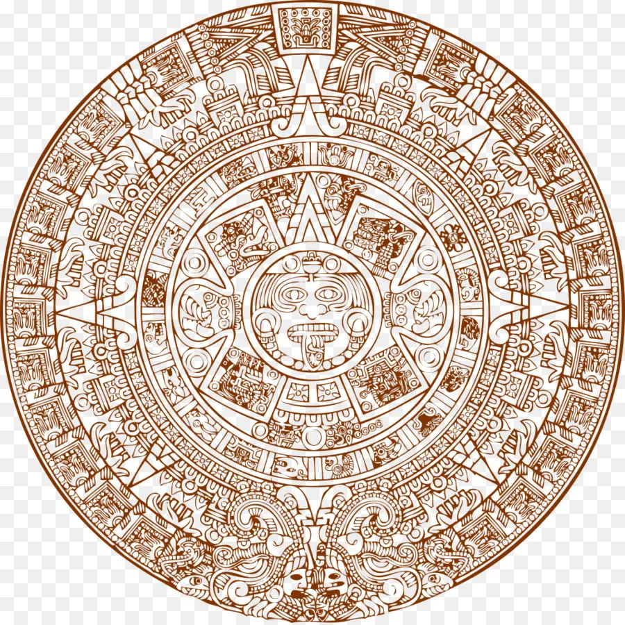 Piedra Del Sol Azteca，Calendario Azteca PNG