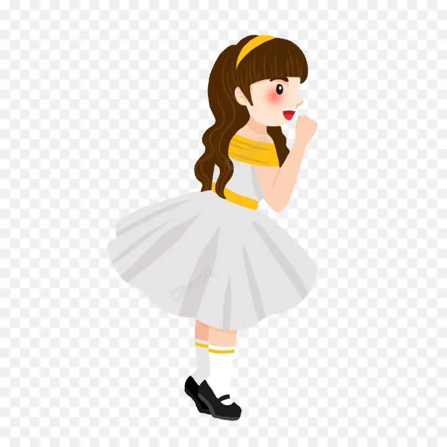 Chica Vestida，Vestido Blanco PNG