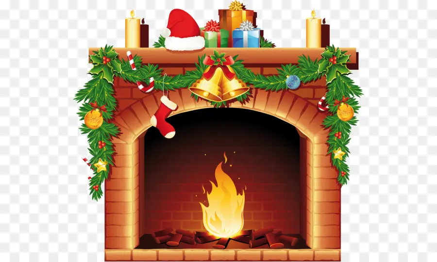 Santa Claus，Chimenea PNG