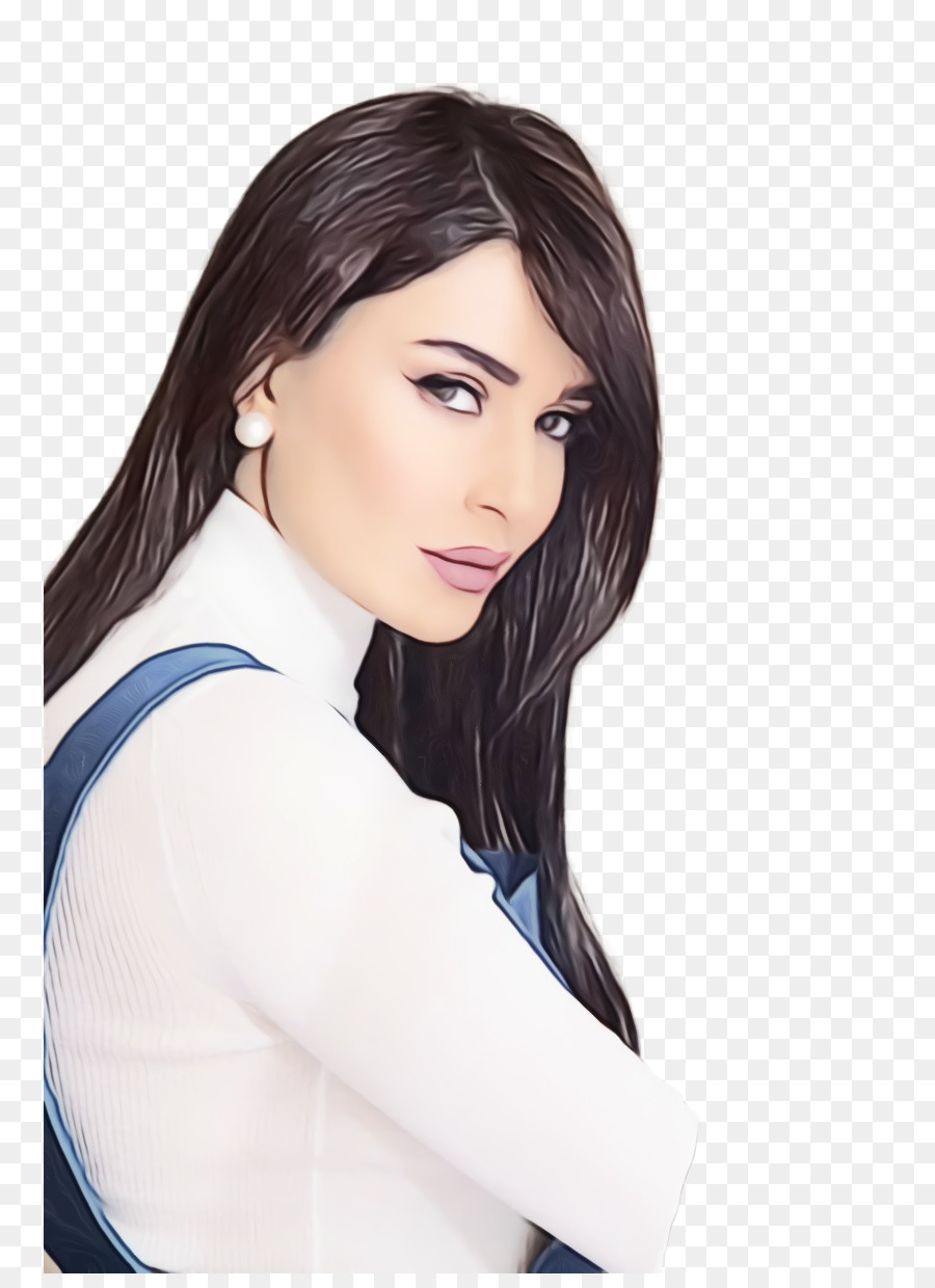 Cyrine Abdelnour，El Cabello Negro PNG