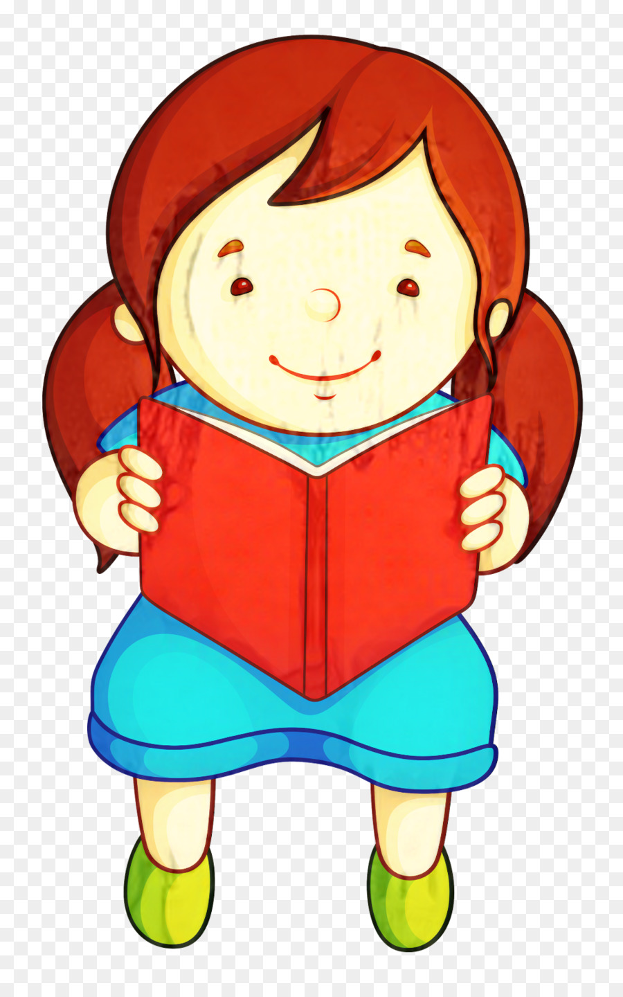 Niña Leyendo，Libro PNG