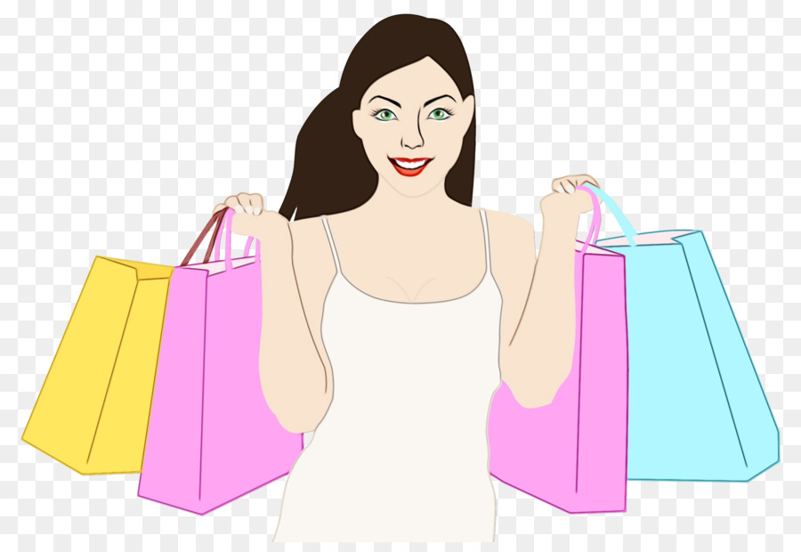 Mujer De Compras，Bolsas PNG