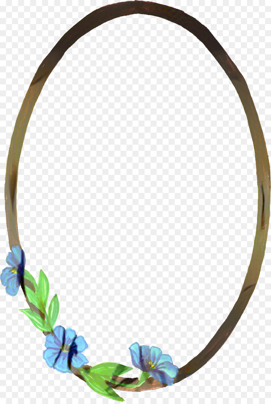 Marco Floral，Oval PNG