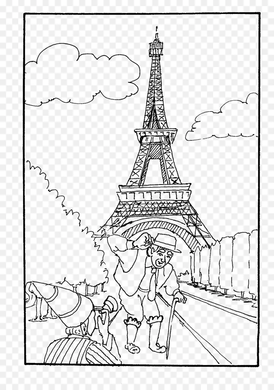 Eiffel，Libro Para Colorear PNG