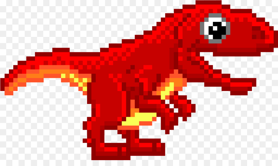 Dinosaurio Píxel，Rojo PNG