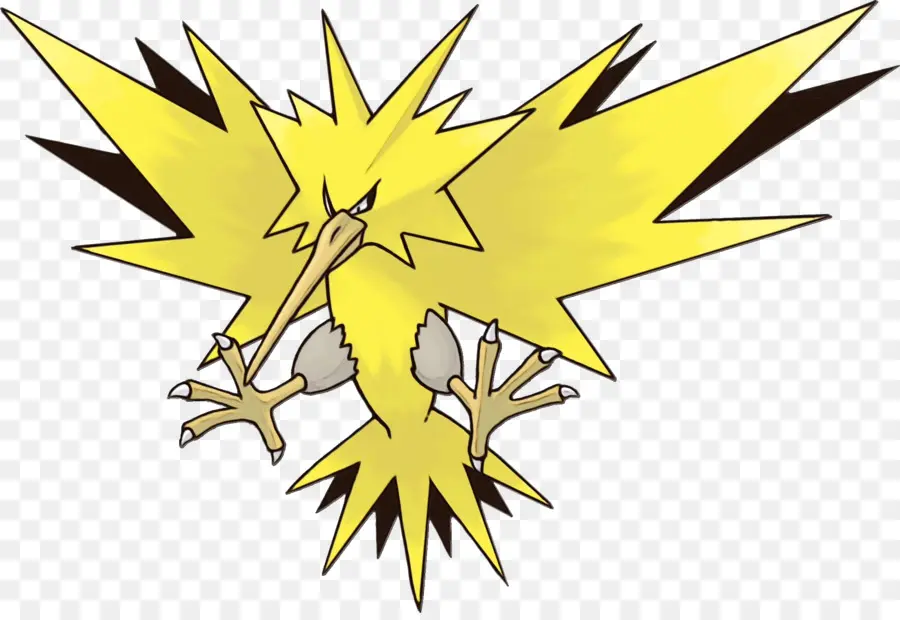 Zapdos，Pájaro Legendario Trío PNG